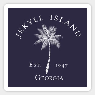 Jekyll Island Georgia Vintage Palm Old Style Sticker